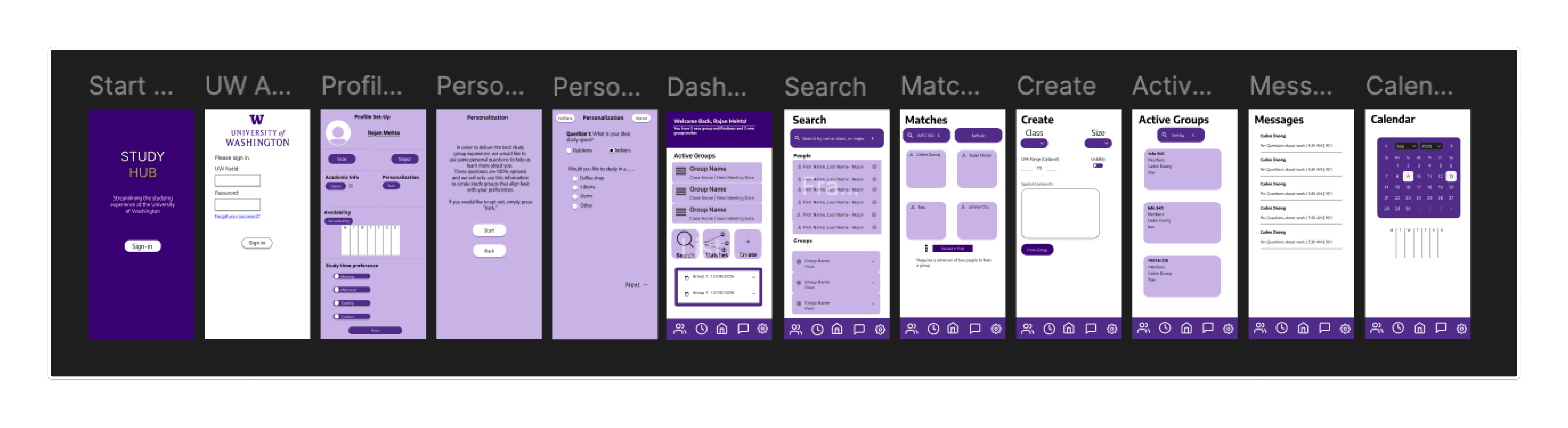 StudyHub high-fidelity prototype preview